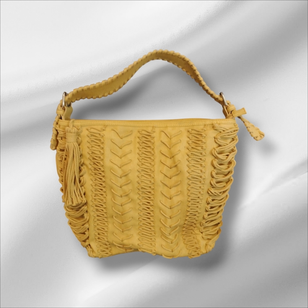 Steve Madden Large Mustard Women's Bag with Hot Pink Lining